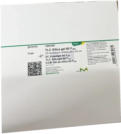 ورق TLC سیلیکاژل 60 F₂₅₄ (آلومینیومی ۲۰×۲۰)
